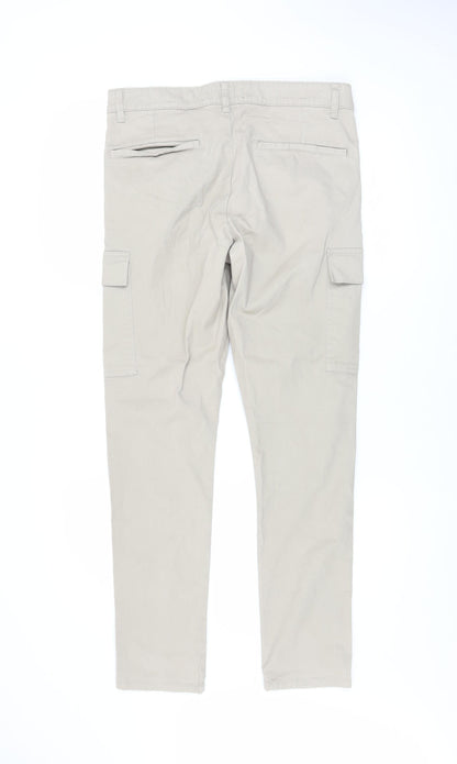 Mens UK Size M ASOS DESIGN Slim Fit Cargo Beige Trousers