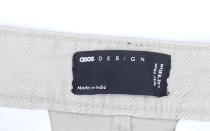 Mens UK Size M ASOS DESIGN Slim Fit Cargo Beige Trousers