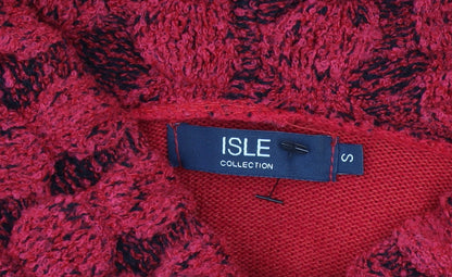Isle Collection Women's Red Cowl Neck Long Sleeve Pullover Jumper Size S