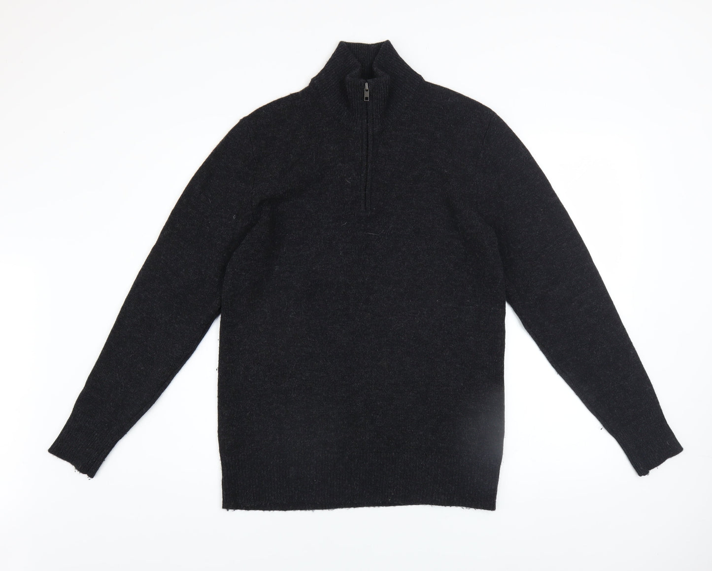 Mens UK Size S The White Company Black 1/2 Zip Jumper