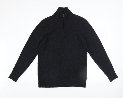 Mens UK Size S The White Company Black 1/2 Zip Jumper