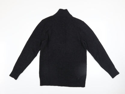 Mens UK Size S The White Company Black 1/2 Zip Jumper