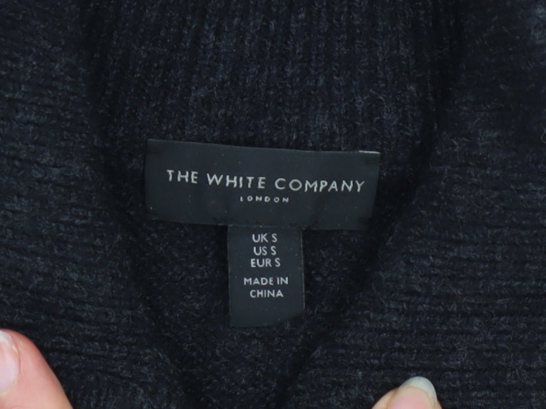 Mens UK Size S The White Company Black 1/2 Zip Jumper