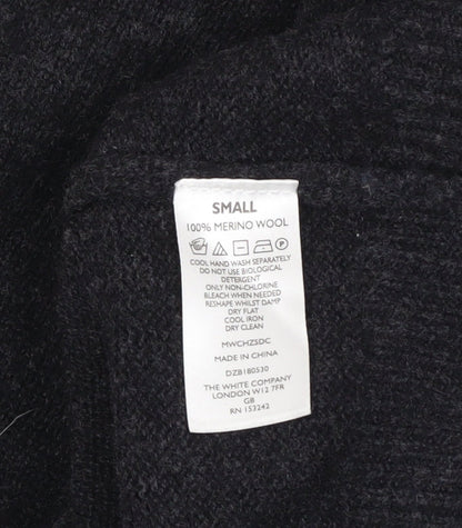 Mens UK Size S The White Company Black 1/2 Zip Jumper