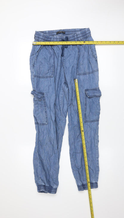 Womens UK Size S Dunnes Stores Relaxed Fit Cargo Blue Trousers