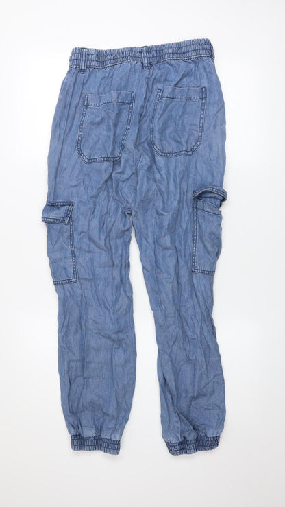 Womens UK Size S Dunnes Stores Relaxed Fit Cargo Blue Trousers