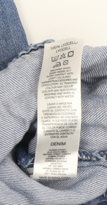 Womens UK Size S Dunnes Stores Relaxed Fit Cargo Blue Trousers