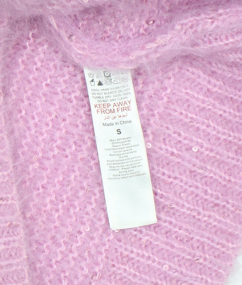 Womens UK Size S Boohoo Pink Pullover Jumper
