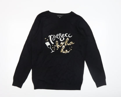 Womens UK Size 10 Dorothy Perkins Black Pullover Jumper