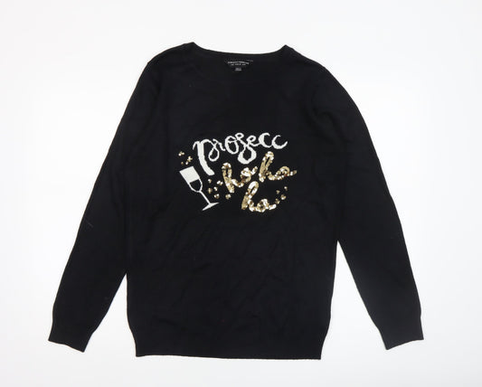 Womens UK Size 10 Dorothy Perkins Black Pullover Jumper
