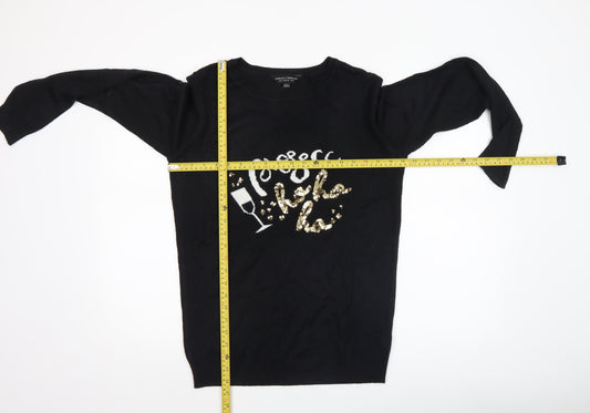 Womens UK Size 10 Dorothy Perkins Black Pullover Jumper