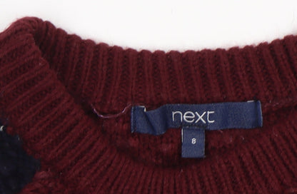 Womens UK Size 8 NEXT Red Pullover Jumper