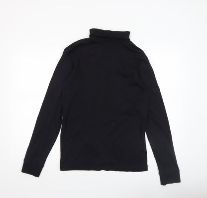 Cotton Traders Men's Black Roll Neck Long Sleeve Top Size M