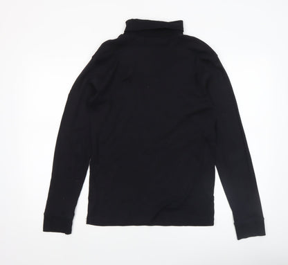 Cotton Traders Men's Black Roll Neck Long Sleeve Top Size M