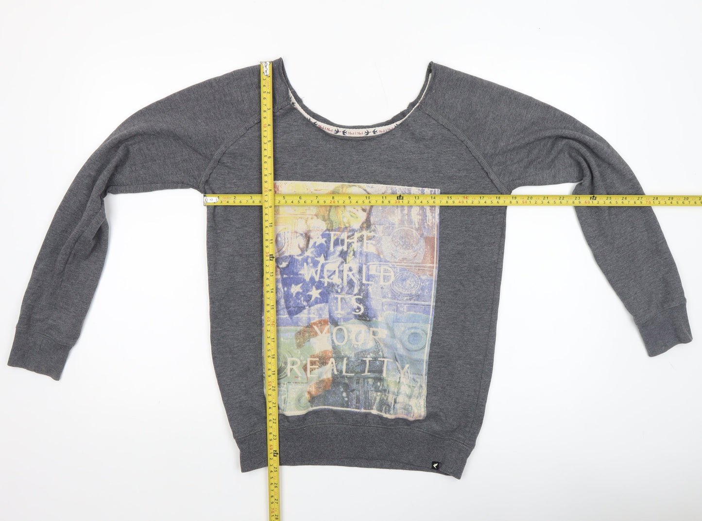 Womens UK Size 10 Blonde+Blonde Grey Basic T-Shirt