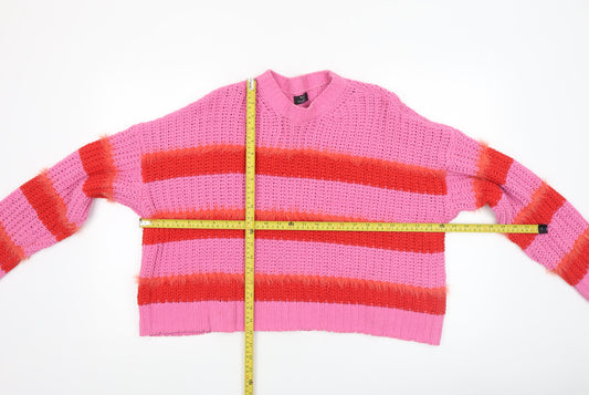 Womens UK Size S Bershka Multicoloured Pullover Jumper