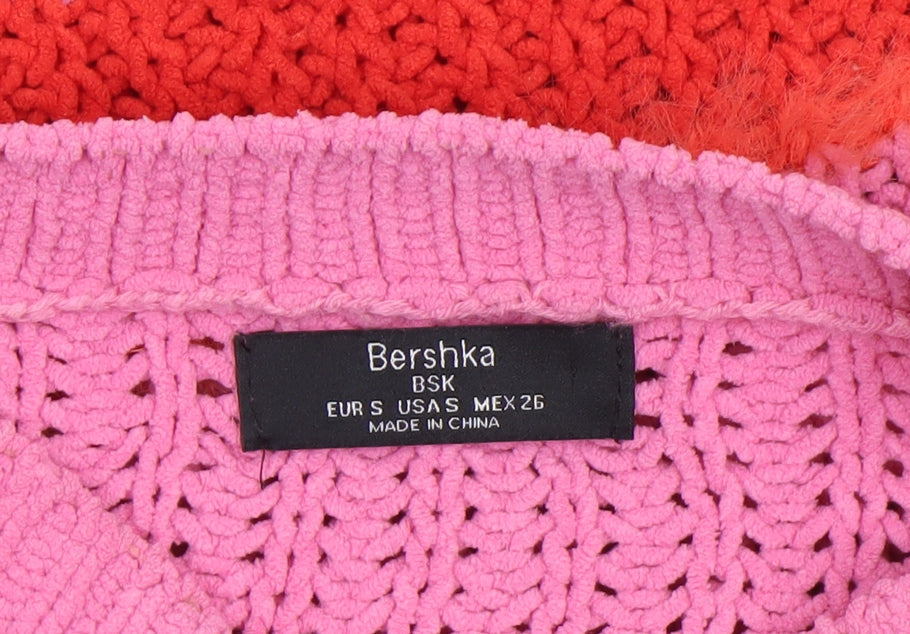 Womens UK Size S Bershka Multicoloured Pullover Jumper