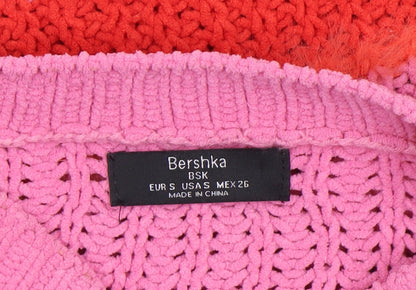 Womens UK Size S Bershka Multicoloured Pullover Jumper
