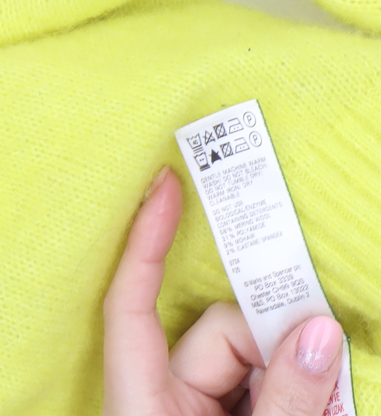 Womens UK Size S Marks and Spencer Yellow Pullover Jumper