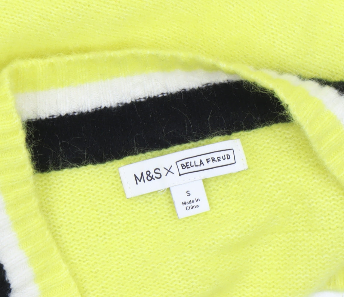 Womens UK Size S Marks and Spencer Yellow Pullover Jumper
