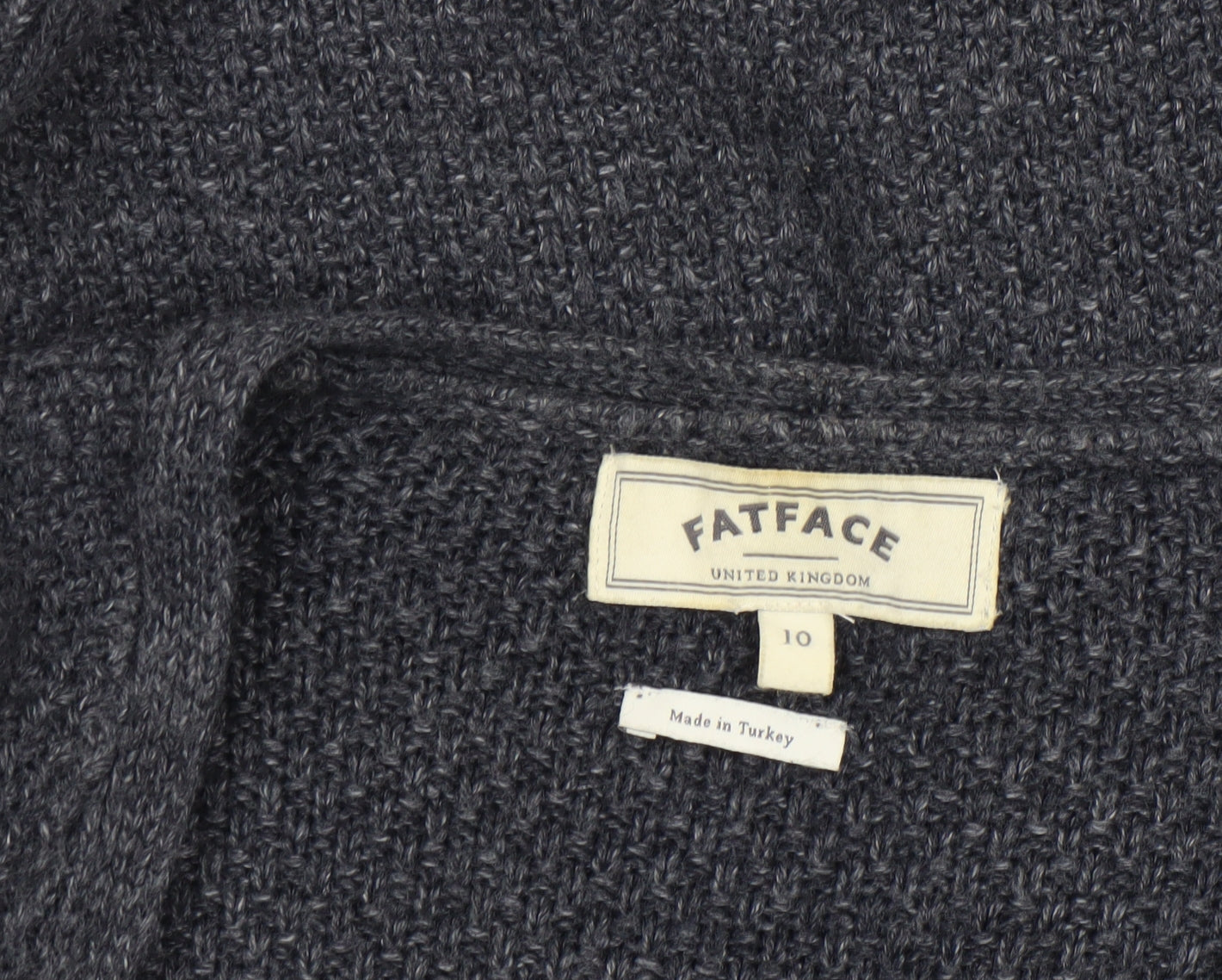 Womens UK Size 10 FatFace Grey Cardigan Jumper