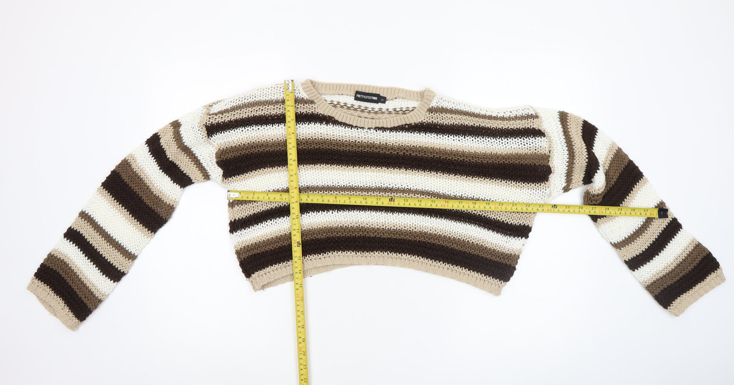 Womens UK Size S PRETTYLITTLETHING Multicoloured Pullover Jumper