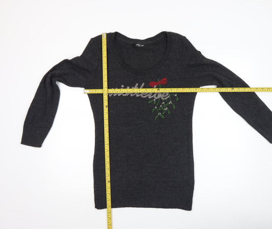 Womens UK Size 12 Jane Norman Grey Pullover Jumper