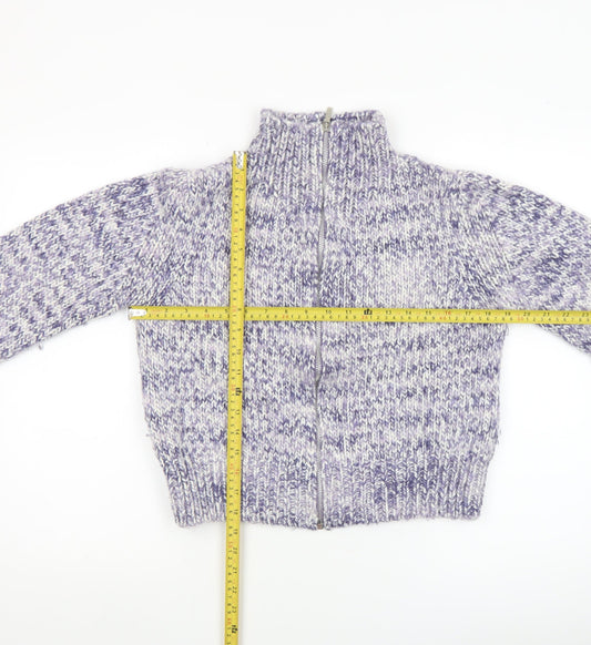Womens UK Size M Marks and Spencer Purple Full Zip Jumper