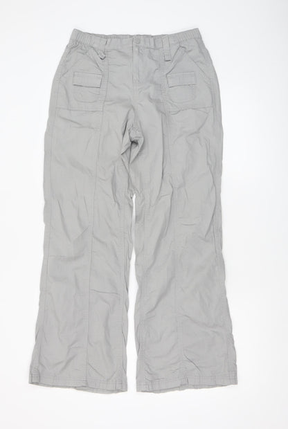 Womens UK Size 2 H&M Regular Fit Cargo Grey Trousers