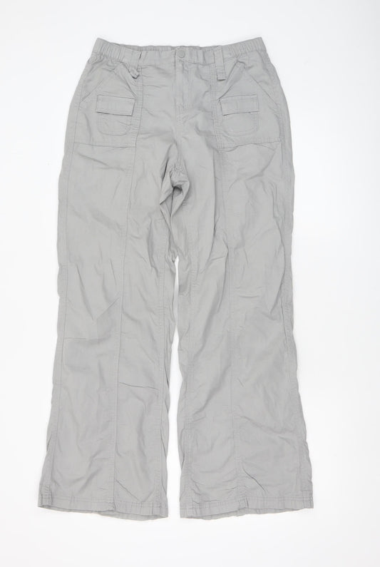 Womens UK Size 2 H&M Regular Fit Cargo Grey Trousers