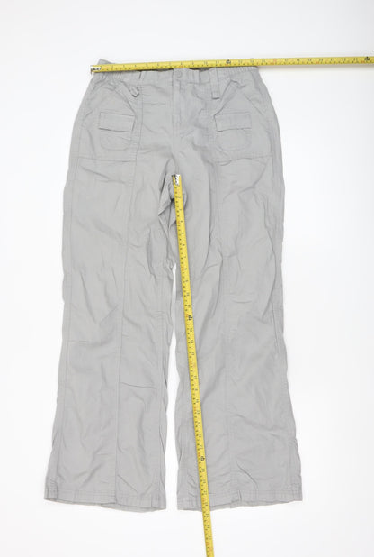 Womens UK Size 2 H&M Regular Fit Cargo Grey Trousers