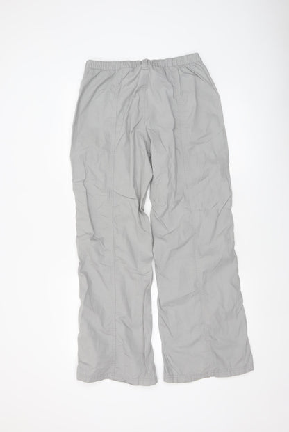 Womens UK Size 2 H&M Regular Fit Cargo Grey Trousers