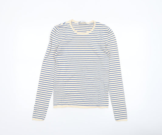 Womens UK Size 12 Zara Beige Pullover Jumper