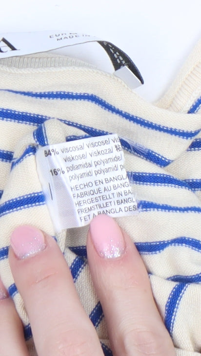 Womens UK Size 12 Zara Beige Pullover Jumper