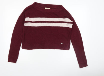 Womens UK Size XS Hollister Red Pullover Jumper