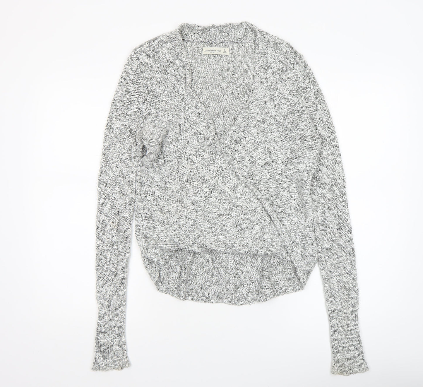 Womens UK Size S Abercrombie & Fitch Grey Wrap Jumper