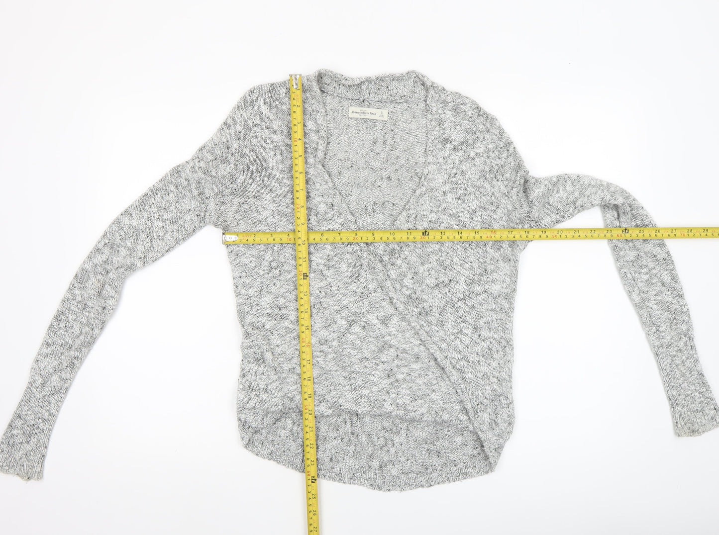 Womens UK Size S Abercrombie & Fitch Grey Wrap Jumper