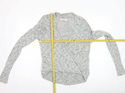 Womens UK Size S Abercrombie & Fitch Grey Wrap Jumper