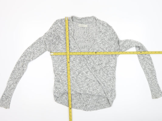Womens UK Size S Abercrombie & Fitch Grey Wrap Jumper