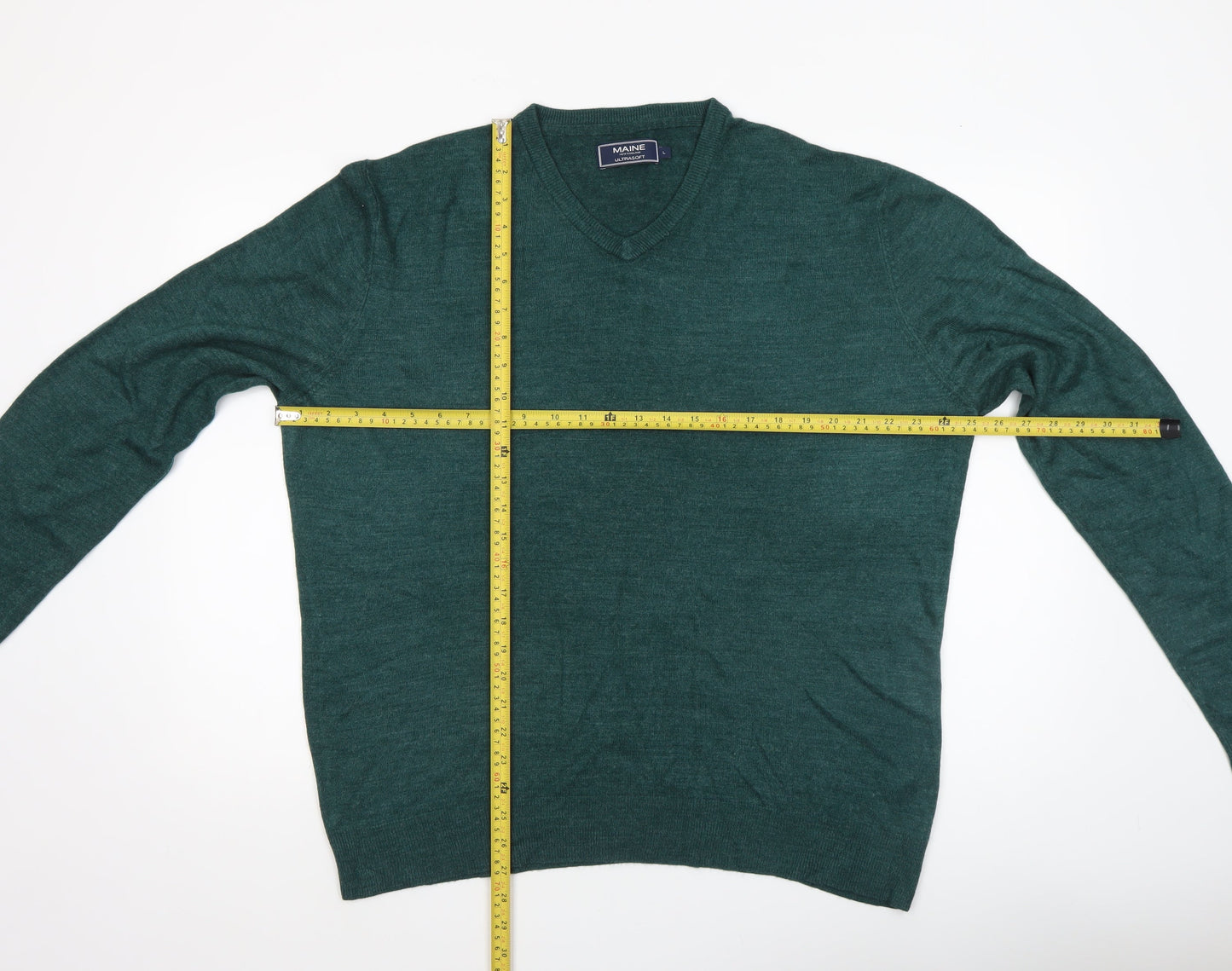 Mens UK Size L Maine New England Green Pullover Jumper