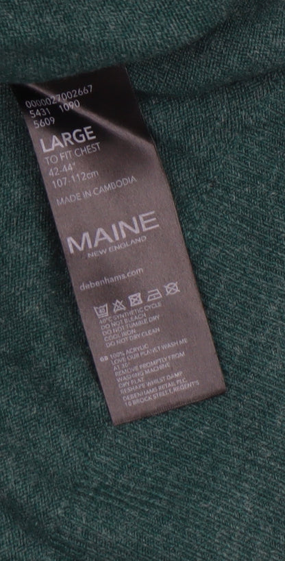 Mens UK Size L Maine New England Green Pullover Jumper