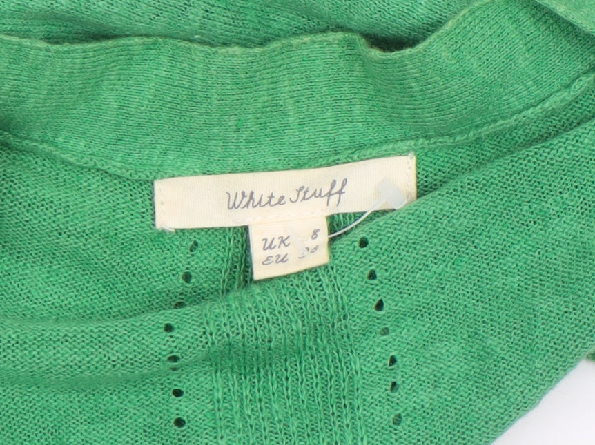 Womens UK Size 8 White Stuff Green Cardigan Jumper