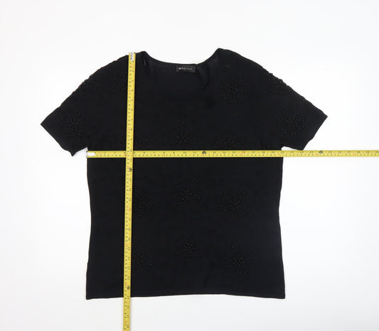 Womens UK Size 4 SKY Designs Black Basic T-Shirt