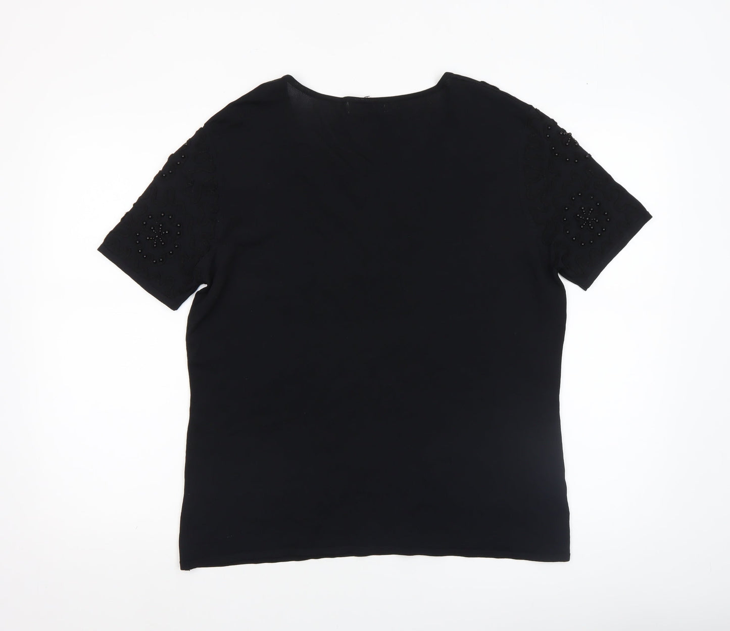 Womens UK Size 4 SKY Designs Black Basic T-Shirt