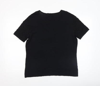 Womens UK Size 4 SKY Designs Black Basic T-Shirt