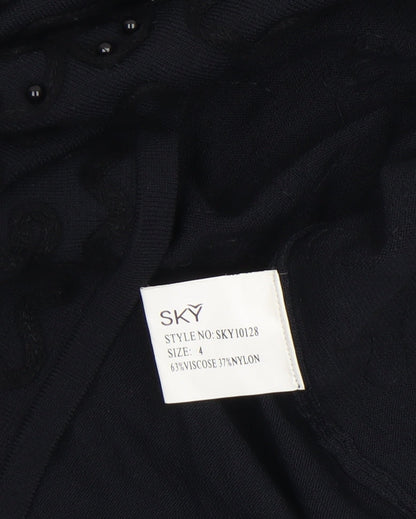 Womens UK Size 4 SKY Designs Black Basic T-Shirt