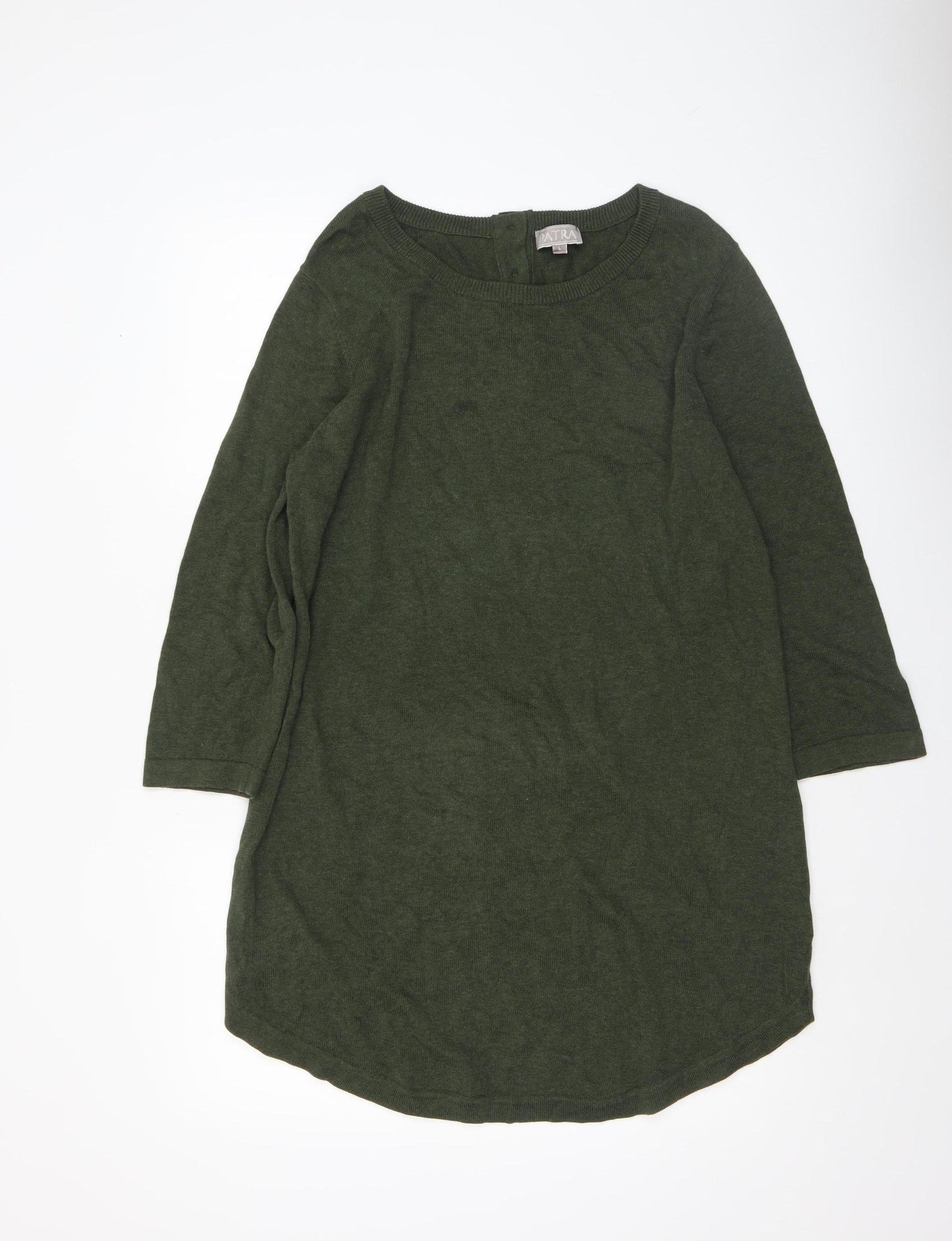 Womens UK Size L Patra Green Henley Jumper
