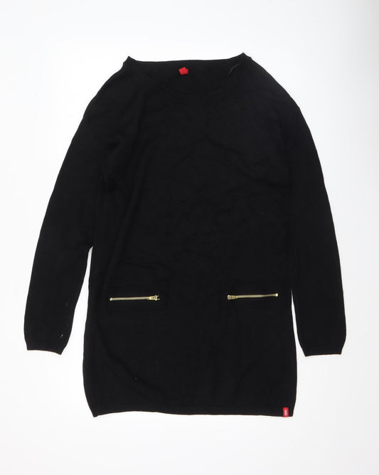 Womens UK Size M EDC Black Tunic Jumper
