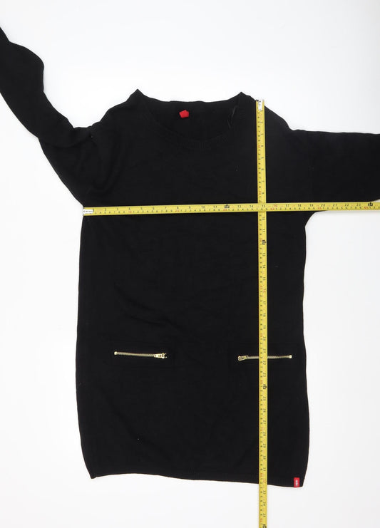 Womens UK Size M EDC Black Tunic Jumper