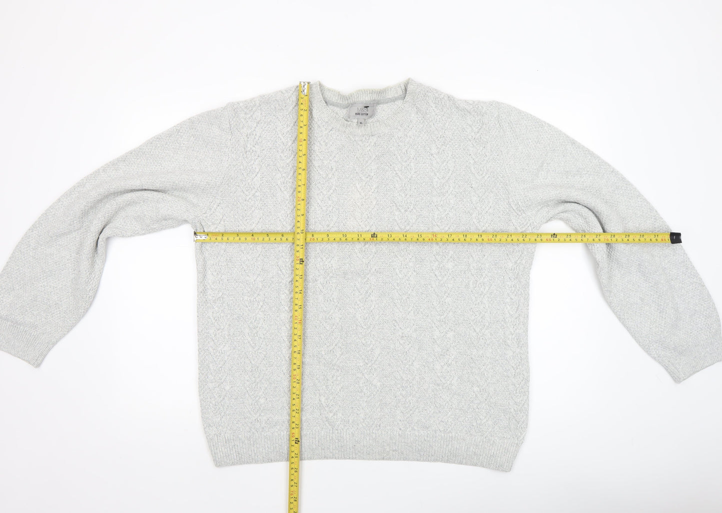 Mens UK Size XL Marks and Spencer Grey Pullover Jumper